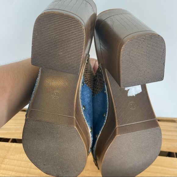 Cato multipattern platform chunky heel sandals size 10M Y2K - Picture 9 of 10